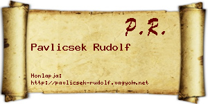 Pavlicsek Rudolf névjegykártya