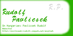 rudolf pavlicsek business card